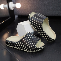 Sandales plates confortables de haute qualité pour femmes, imprimées à pois, pour l'intérieur et l'extérieur, type babouches