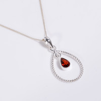 Pendentif pierre précieuse en argent sterling 925 Bijoux topaze bleue poire coupe pierre précieuse pendentif en argent sterling 925 avec chaîne à maillons cubains