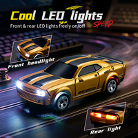 Jouets préférés des garçons : Voiture de course télécommandée miniature 1:64 à grande vitesse, modèle en plastique ABS, avec console portable 2.4G