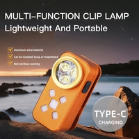 Senter Gantungan Kunci Mini Portabel 4 Warna EDC Serbaguna dari Aluminium Alloy, Baterai Isi Ulang 500mAh Tipe C dengan Klip Topi Magnet
