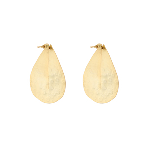 Pendientes colgantes de cadena en cascada, pendientes de lágrima de oro martillado con textura texturizada, joyería moderna llamativa para mujer - Product Image 2