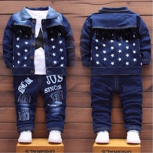 Vêtements pour bébé garçon de style cowboy en gros, ensemble de vêtements pour bébé garçon à la mode, jeans décontractés pour garçons, costumes en denim, ensembles de 3 pièces - Product Image 1