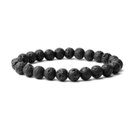 Bracelet en pierre de lave 8 mm Perle d'agate naturelle Perle de guérison Bracelet Yoga Cadeau Diffuseur d'aromathérapie Bijoux