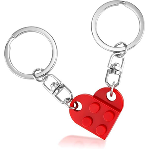 Juego de Llaveros de Corazón a Juego, 2 Piezas, Bloques de Construcción de Acrílico Coloridos para Parejas, Regalos de Amor para Novio y Novia, <span class=keywords><strong>Navidad</strong></span> - Product Image 1