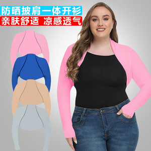 Women's Plus Size Ice Silk Sun Protection Shirt Long Sleeve Anti Uv Breathable Quick Dry Cycling Top Outdoor Sports Wear - Product Image 5