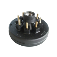 Baut 8 Lubang Tugas Berat 7000lbs Rem Trailer Drum Besi Cor 8 pada 6.5" Trailer Drum Rem Elektrik
