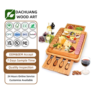 Ensemble de planches à fromage personnalisées avec tiroir à couverts et plateau, couteau durable d'un fabricant de premier plan - Product Image 1