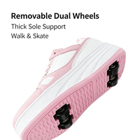 Chaussures à roulettes pour enfants 2 en 1 avec roues amovibles, chaussures à roulettes pour garçons et filles, chaussures légères pour enfants, taille 29-40