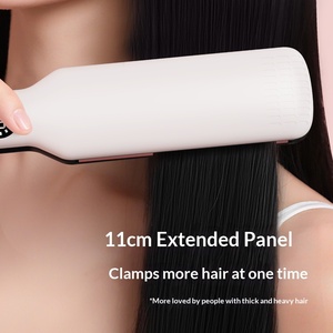 Lisseur à cheveux haute température, <span class=keywords><strong>fer</strong></span> plat à plaques larges pour traitement à la kératine, cheveux crépus, restaure les cheveux abîmés - Product Image 4