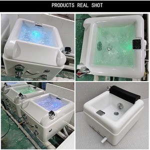 Équipement de massage pour salon : Baignoire de <span class=keywords><strong>pédicure</strong></span> carrée en acrylique pour spa des pieds, avec cuvette et lavabo intégrés pour chaise de <span class=keywords><strong>pédicure</strong></span> - Product Image 5