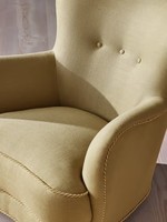 Fauteuil design moderne de luxe en tissu vert olive pour salon, hall d'hôtel, ensemble de meubles de salon rembourrés