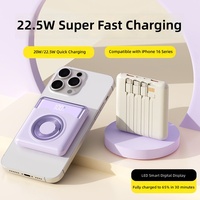 Batterie externe certifiée 3C, 22,5 W, charge super rapide, haute capacité, câble intégré, logo personnalisable, cadeaux promotionnels, écran USB-TC