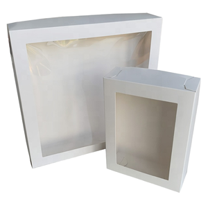 Factory Wholesale Paperboard Mini Cake Box with Gold Foil Printing Transparent Window Base & Lid for Bakery Cookie - Product Image 1