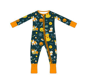 <span class=keywords><strong>Ropa</strong></span> de bebé de bambú ecológica para <span class=keywords><strong>Halloween</strong></span>, mono con cremallera y <span class=keywords><strong>ropa</strong></span> de dormir, pijamas al por mayor - Product Image 3