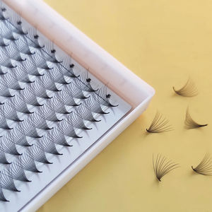 Wholesale 15mm Natural Long Wispy Faux Mink Full <b>Strip</b> False Eyelashes Soft Lashes with <b>Plastic</b> Cotton Band Tray - Product Image 1