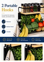 Étagère de rangement de cuisine en métal pliable magnétique à 2 niveaux, panier à fruits empilable, autoportante, sans assemblage, pour cuisine et organisation