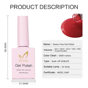 DZ NAIL Vernis Gel Printemps-Été Nouvelle Couleur Esmalte En Gel <span class=keywords><strong>UV</strong></span> OEM Étiquette Privée Bouteille Personnalisée Vernis Gel Nail Art Vente en Gros - Product Image 4
