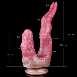 Fantasy Dragon Tongue with Suction Cup Silicone Double <b>Dildo</b> Clit Stimulate Prostate Massage Sex Toys for Women - Product Image 2