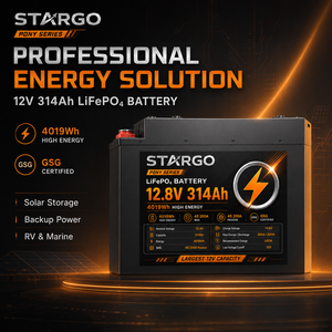 Batterie LiFePO4 STARGO <span class=keywords><strong>Pony</strong></span> 12V 314Ah 4019Wh Haute Énergie 200A BMS Certifiée GSG 6000 Cycles Température de Fonctionnement -20°C à 60°C pour VR et Solaire - Product Image 4