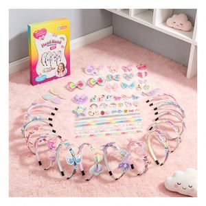 Kit de création de bandeaux créatifs pour enfants, avec autocollants décoratifs scintillants sirène et papillon, idéal comme récompense scolaire ou cadeau - Product Image 3