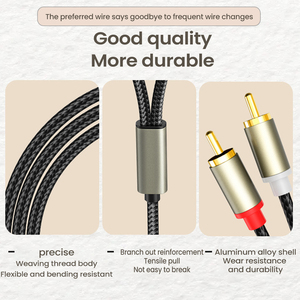 Câble audio coaxial <span class=keywords><strong>USB</strong></span> C vers <span class=keywords><strong>RCA</strong></span> mâle, adaptateur séparateur audio double <span class=keywords><strong>RCA</strong></span>, PVC doré, stock en sachet plastique pour applications de microphone et de moniteur - Product Image 5