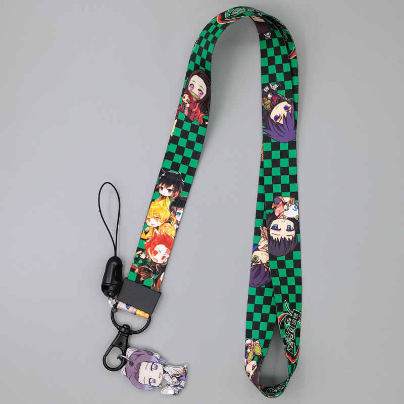 New Design Anime Cool Demon Hunter Satin Lanyards Custom Neck Strap Anti-Lost ID Card Card Holder Phone Case Lanyards Children Image 4