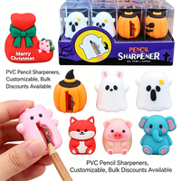 Taille-crayon mécanique en plastique en forme d'animal de dessin animé, mignon et créatif, 7,5x3,5x3,2 cm, pour élèves du primaire et du collège