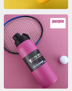 Bouteille d'eau sportive isolée sous vide en acier inoxydable 304 de 650 ml et 1000 ml avec poignée et couvercle, grande capacité, logo personnalisé - Product Image 4