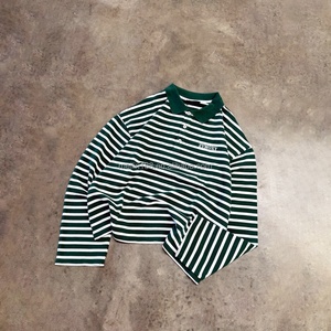 Chemises Polo à Manches Longues Personnalisées Streetwear Décontractées Confortables Imprimées Rayées Broderie de Haute Qualité - Product Image 1