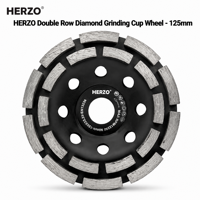 Disque de meulage diamanté double rangée HERZO 5 pouces, alésage 22,23 mm, pour débavurage de l'aluminium, pour meuleuse d'angle