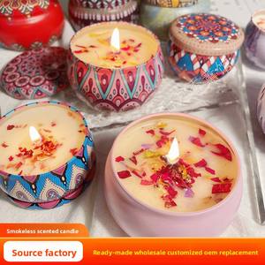 Boîte cadeau de bougie d'aromathérapie en fer <span class=keywords><strong>Huile</strong></span> <span class=keywords><strong>essentielle</strong></span> Encens Aide au sommeil Vente en gros Pot de parfum en cire de soja pour chambre Décoration de Noël - Product Image 5