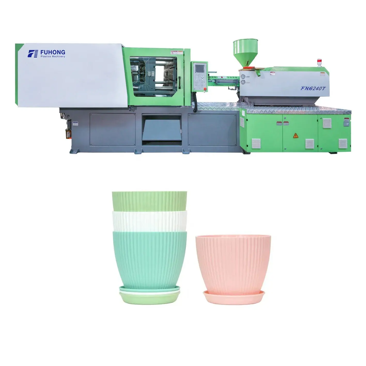 Mesin cetak injeksi, pembuat pot bunga plastik FHG 270 ton desain cetakan hemat energi Fuhong
