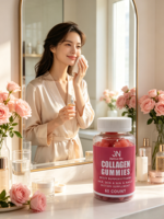 Gummies au collagène pour éclaircir la peau et supplément de beauté antioxydant avec biotine sans gluten