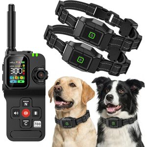 ปลอกคอฝึกสุนัขแบบไร้สาย GPS ชาร์จซ้ำได้ ปรับระยะได้ 25-999 หลา สำหรับสุนัขทุกสายพันธุ์ - Product Image 1