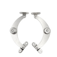 Charnière de support de couvercle en fer courbée et pliable pour boîte de rangement en bois, coffre à jouets, boîte cadeau et échelle pliante