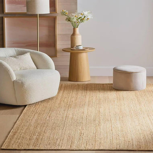 Washable Jute Rug Easy Clean Natural Fiber <b>Carpet</b> For Kids Room Pet Area And Dining Space Farmhouse Rug - Product Image 3