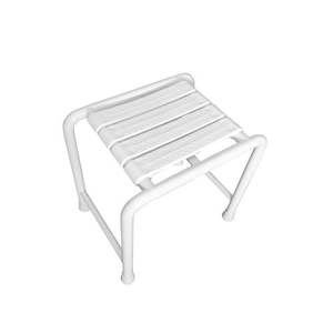 Taburete de Baño Blanco Cuadrado Plegable de 50 cm para Uso con Bidé - Product Image 1
