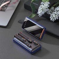 Mini Power Bank 20000mah avec 4 câbles Chargeur portable rapide pour téléphone portable USB Miroir externe pour iPhone Xiaomi Mi Powerbank