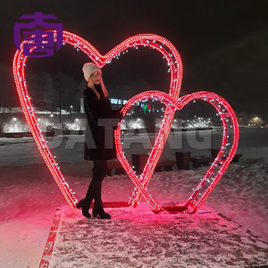 ไฟตกแต่งคริสต์มาส LED รูปหัวใจขนาดใหญ่สำหรับภายนอกอาคาร ไฟประดับตกแต่ง 3 มิติ สำหรับตกแต่งสวนสาธารณะ ห้างสรรพสินค้า และภูมิทัศน์ในช่วงเทศกาล - Product Image 4