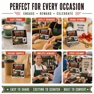 Autocollants à gratter personnalisés en couleur pour les programmes de fidélisation des cafés, les promotions commerciales et les cadeaux - Product Image 6
