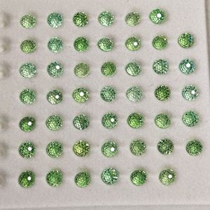 Light Green 4.0mm Round Zircon Bead Caps Firework Cut Skyfire Cut Chrysanthemum Cut Jewelry Findings For DIY Earrings Rings - Product Image 1