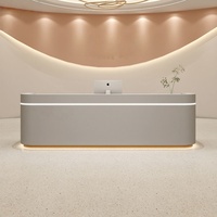 Comptoir de réception moderne en bois massif pour salons de beauté, cliniques médicales, bars, centres de soins esthétiques - Bureau commercial