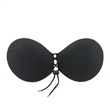 Invisible Push Up Stick On Self Adhesive Front Lacing Bras Strapless Lingerie Cup