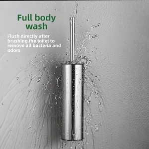 <strong>Chrome</strong> Gold Rose Stainless Steel 304 <strong>Toilet</strong> <strong>Brush</strong> with Base Wall-Mountable Cylindrical <strong>Toilet</strong> <strong>Brush</strong> - Product Image 4