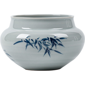 Hand Painted Blue Bamboo <b>Tea</b> Dregs Jar Ceramic Water Bowl For <b>Tea</b> <b>Set</b> Dehua Porcelain 120ml - Product Image 5