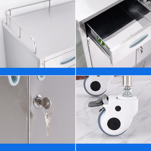 Medisch Ziekenhuis Anesthesie Kar Roestvrijstalen Behandeling <span class=keywords><strong>Trolley</strong></span> Behulpzame En Gemakkelijke Crash Cart Fabrikant - Product Image 4