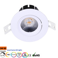 Benory 24v Loxone Knx Dali Dt8 Downlight LED RGBW en aluminium 2700K 3000K 4000K DMX PWM CCT Blanc Tunable CRI95 Spots de plafond intelligents