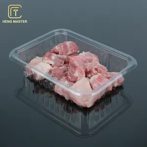 Одноразовые Rpet перерабатываемый пластиковый лоток для мяса, черный
