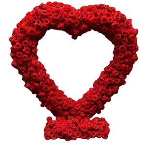 Arco di Fiori a Forma di Cuore con Luci LED in Acrilico, Decorazione Floreale Artificiale per Sfondo Matrimoniale - Product Image 6