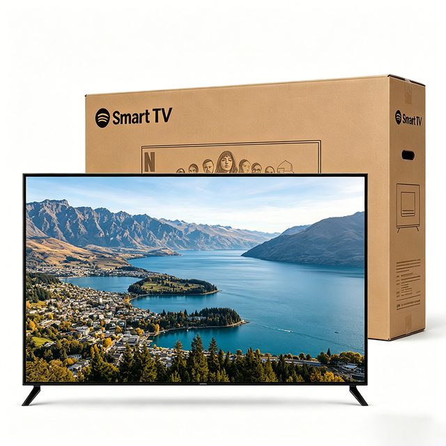 LED TV Set Factory Accept Custom OEM Android 9.0 Smart Hotel TV 43-65 Inch 4K OLED HDTV Black Cabinet